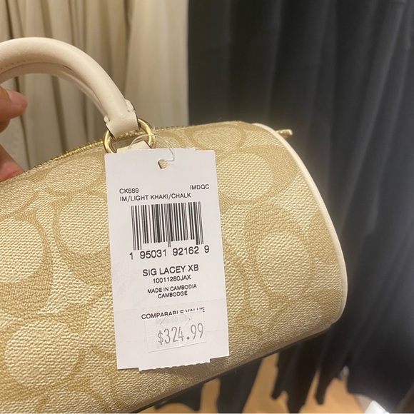 Last 1 ‼️Coach CK689 Lacey Crossbody In Signature Canvas Light Khaki Chalk - Picture 6 of 7